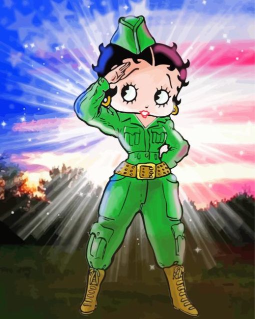 Betty Boop Military Painting By Numbers