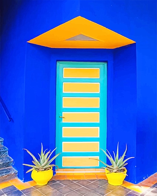 completed Jardin Majorelle Door artwork