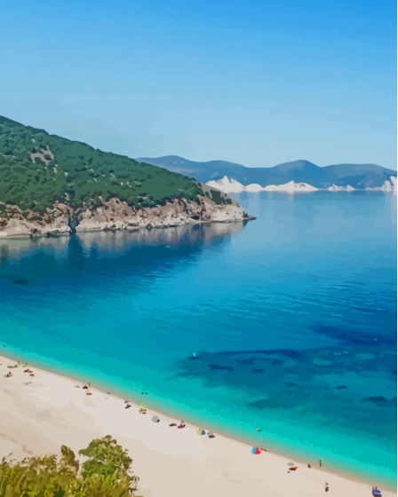 Finalizing Argostoli Greece Beach Sunset Paint By Numbers artwork