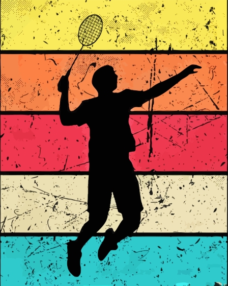 Finalizing the Colorful Badminton Silhouette Artwork