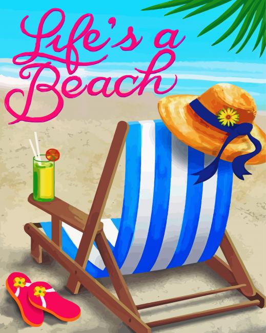 Finalizing the Beach Holiday Scene Paint By Numbers artwork