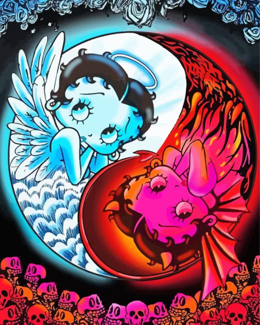 Finished Betty Boop Yin Yang artwork