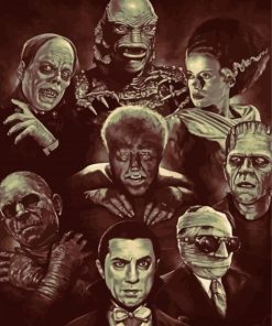 Hollywood Horror Monsters Paint By Numbers