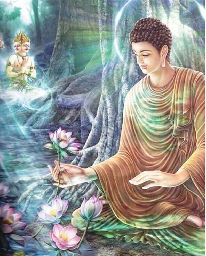 Finishing Buddha in Forest Painting