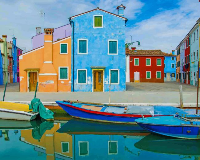 Finalizing artwork of Venice Colors Town Paint By Numbers