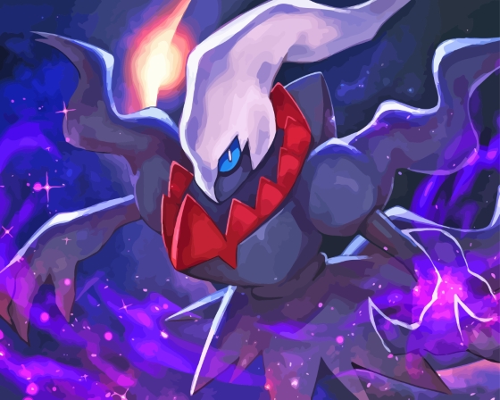 Darkrai painting completed with paint by numbers