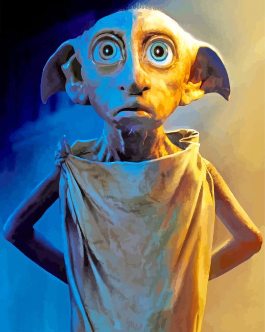 Finalizing artwork of Dobby from Harry Potter