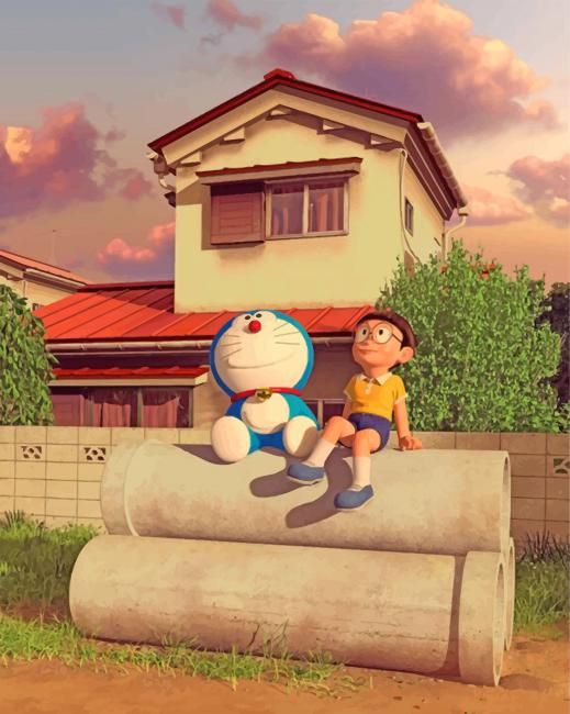 Finalizing the Doraemon and Nobita artwork