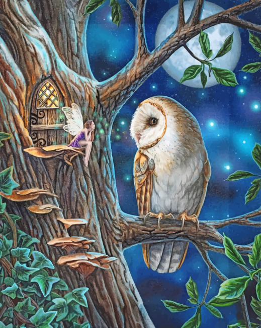 Finalizing the Fairy Owl Fantasy Paint By Numbers Artwork