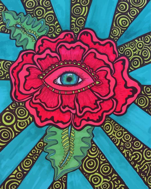 Finalizing Colorful Eyes and Flowers artwork