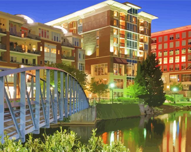 Finalizing the Greenville South Carolina Landmarks Paint By Numbers Artwork