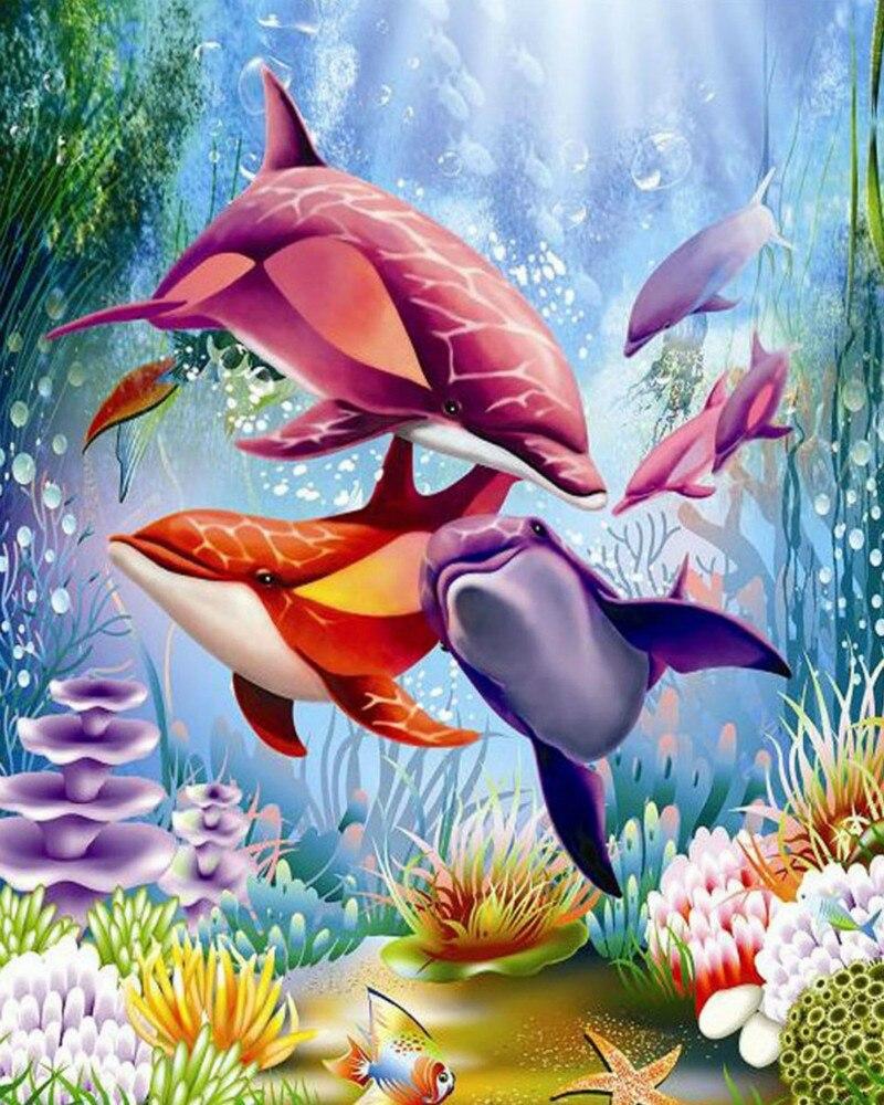 Finished Dolphins Sea Life artwork