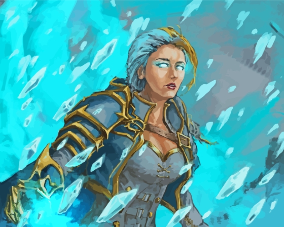 Final artwork of Jaina Proudmoore Inspired Paint By Numbers