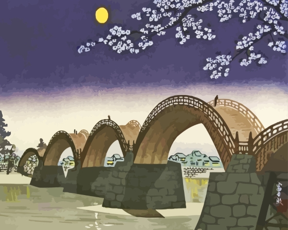 Finalizing your Kintai Bridge Iwakuni Scene artwork