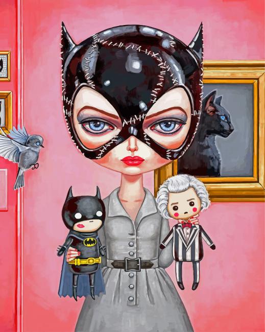 Finalizing Cartoon Catwoman Artwork