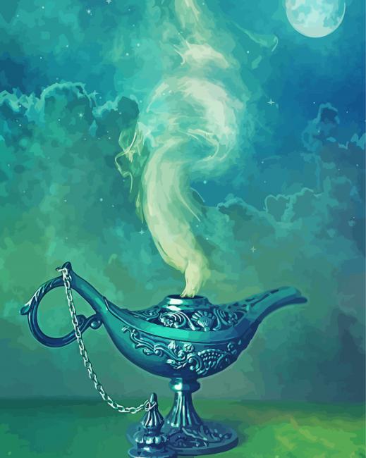 finished Magical Genie Lamp Artwork