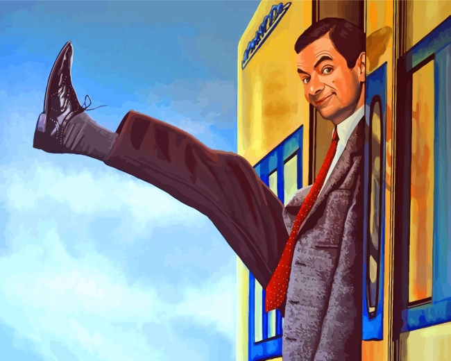 Finalizing Rowan Atkinson Character Paint By Numbers Artwork