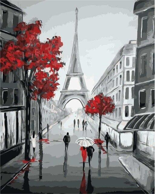 Completed Paris Black Red Cities Artwork