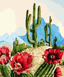 Saguaro Cactus Bloom Paint By Numbers