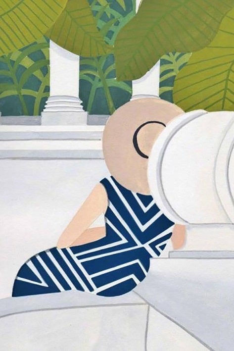 simple woman portrait hanging