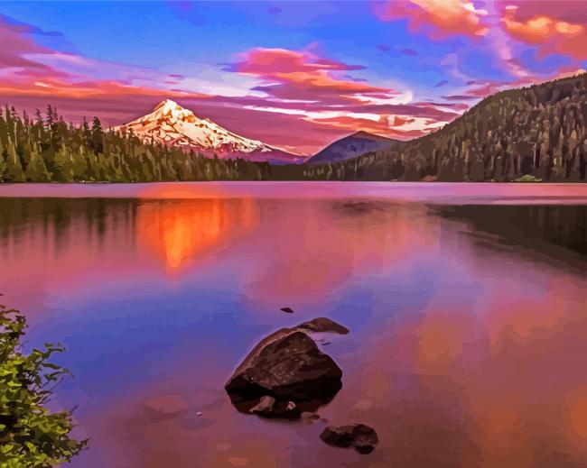 Finalizing the Mt Hood Sunset Painting