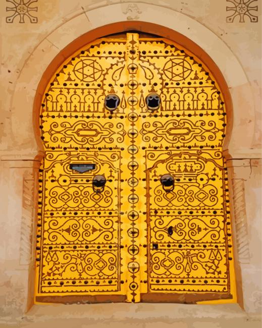 Finalizing Traditional Yellow Door Artwork