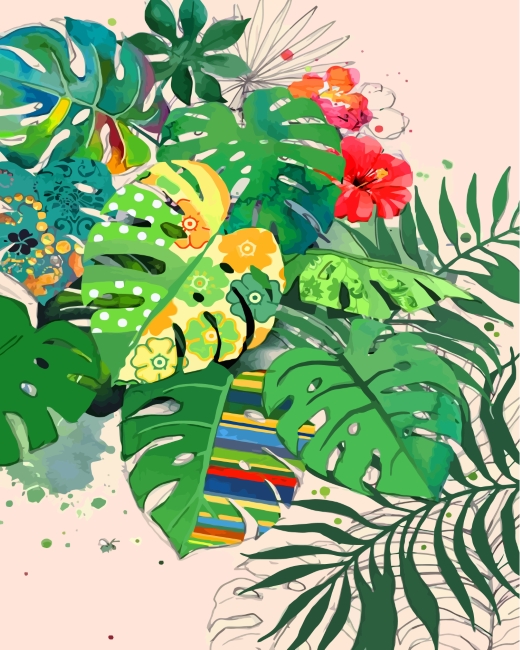 Finalizing the Tropical Green Leaves Artwork