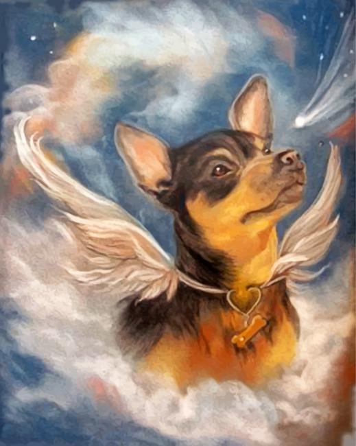 Finalizing artwork Angel Wings Dog
