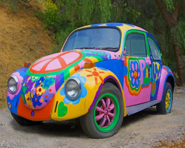 Finalize colorful beetle car artwork