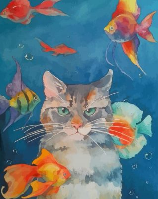 Finalizing the Golden Koi Pond Cat Paint By Numbers Creation