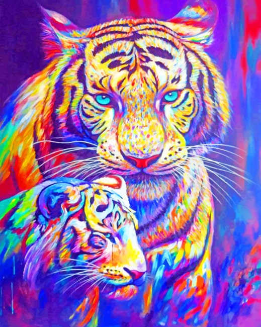 Finalizing Colorful Siberian Tigers Artwork
