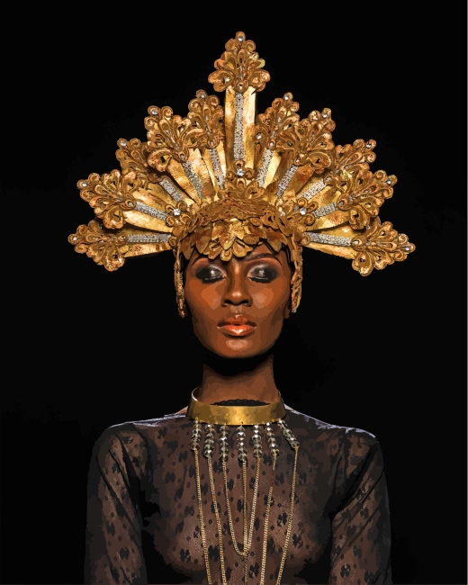 finalizing the Black Woman Elegance artwork