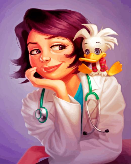 finalizing the Cute Nurse Inspired Paint By Numbers artwork