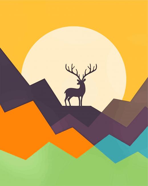 Completed Deer Art Paint By Numbers