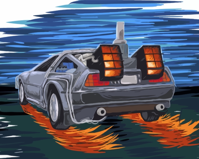 Completed Delorean Time Machine Artwork