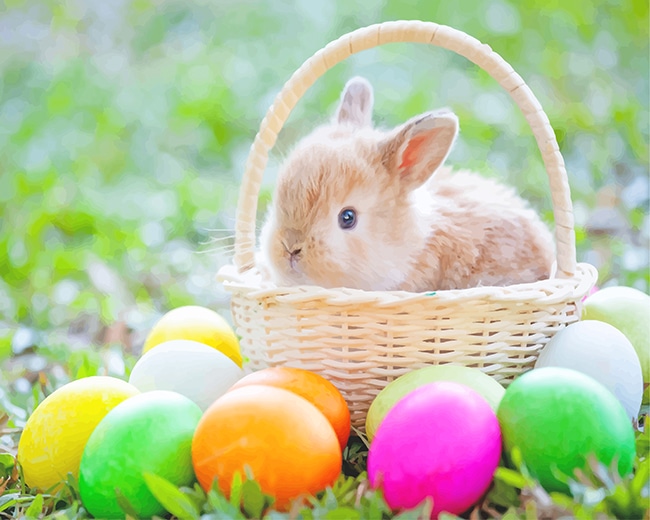 Finalizing Easter Bunnies Colorful Eggs artwork