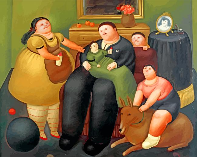 finalizing Botero Family Art Paint By Numbers artwork