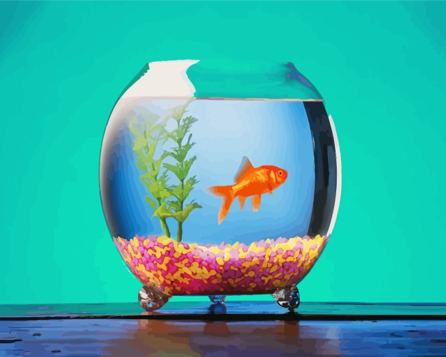 Completing Golden Fish Tank paint by numbers