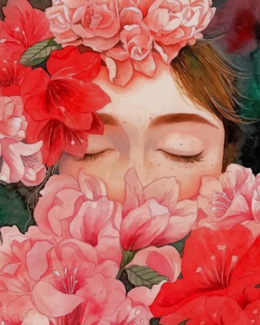 Flower Lady Girl Artwork finalization