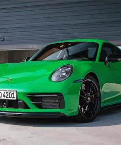 Green Porsche 911 Carrera Paint By Numbers