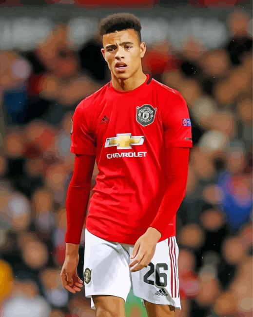finalizing Man United Greenwood Football Paint By Numbers artwork