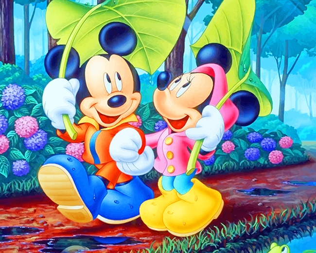 Finalizing Mickey Mouse and Minnie artwork