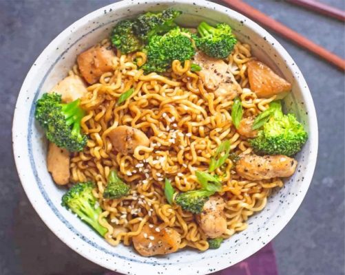 Finalizing Creative Ramen Noodles Paint By Numbers Artwork