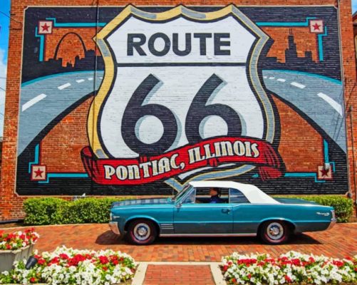 Finalizing the Classic Pontiac Route 66 Paint By Numbers artwork