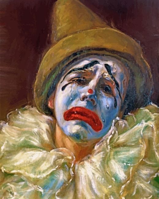 Finalizing the Crying Clown Expressions painting