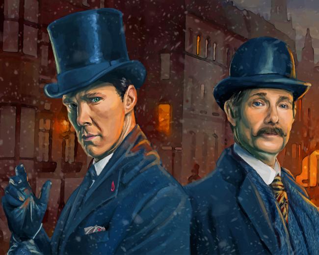 Finalizing the Sherlock Holmes paint by numbers artwork