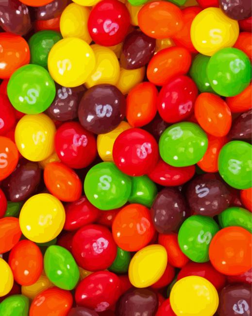 Finalizing the Skittles Candy Art Paint By Numbers artwork