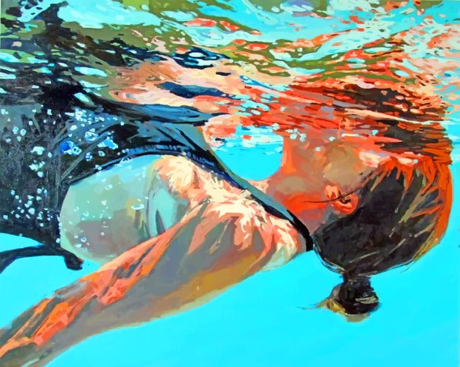 finalizing Woman Underwater Scene Artwork